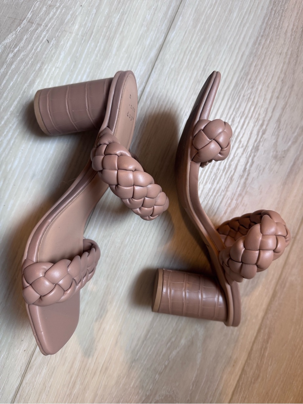 A New Day Braided Double-Strap Block Heel Sandals - Size 7.5